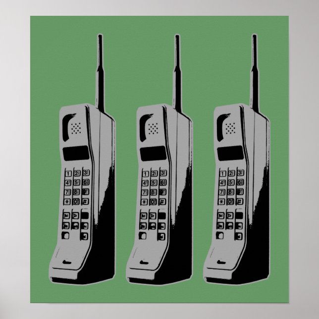Poster Graphique de téléphone mobile rétroactif (Devant)