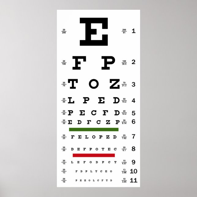 POSTER GRAPHIQUE DE TEST DE VISION TRADITIONNEL (Devant)