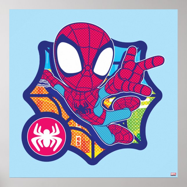 Poster Graphique de toile de style BD Spidey (Devant)