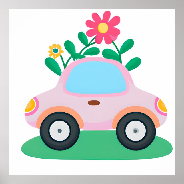 Poster Graphique de voiture pour enfants (Devant)