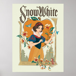 Poster Graphique décoratif Vintage blanc neige