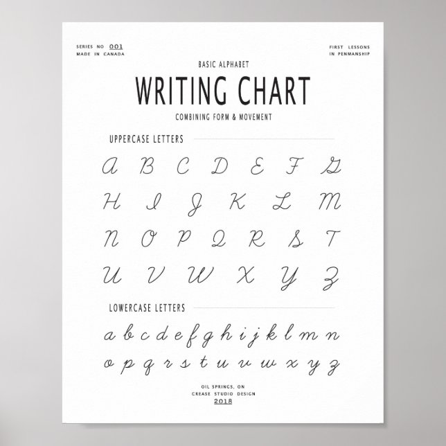 Poster Graphique d'écriture cursive (Devant)