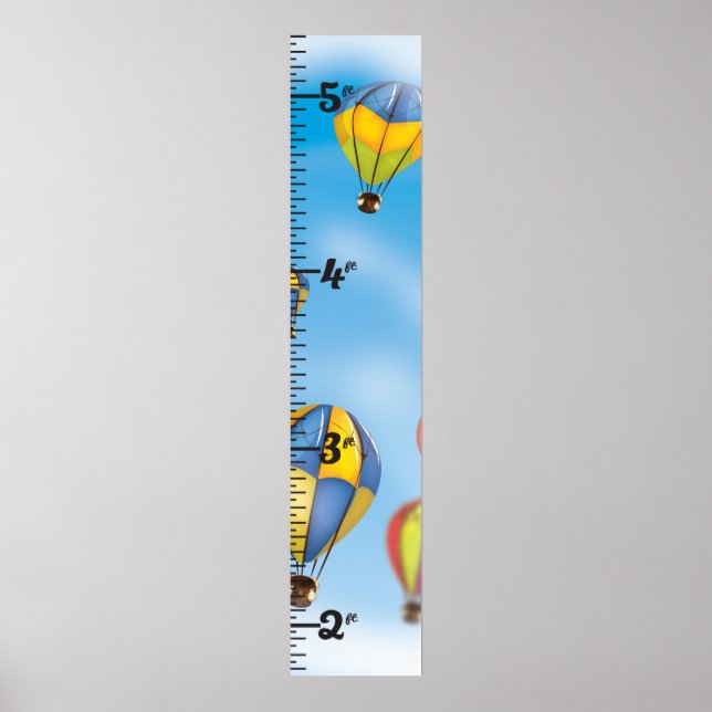 Poster Graphique d'évolution clair de montgolfière (Devant)