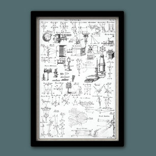 Poster Graphique d'instruments optiques anciens