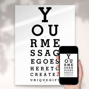 Poster Graphique d'optométrie Créez votre propre message