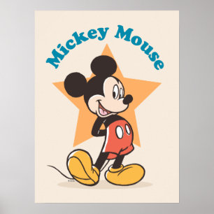 Poster Graphique du nom de star de Mickey Mouse