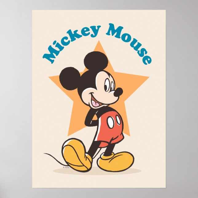 Poster Graphique du nom de star de Mickey Mouse (Devant)