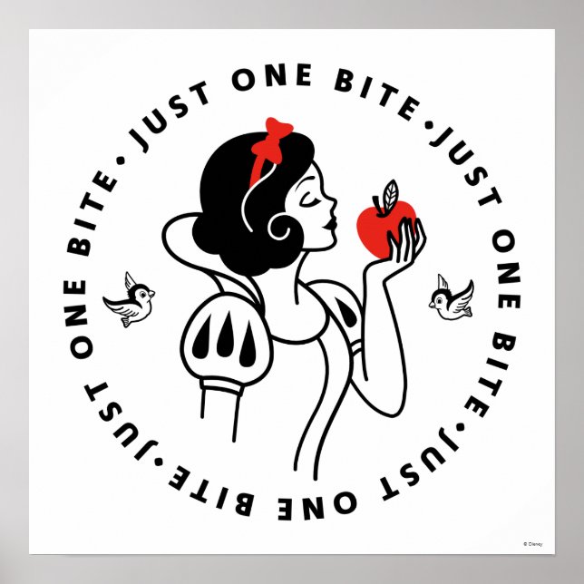 Poster Graphique En Plan Blanc Neige "Just One Bite" (Devant)