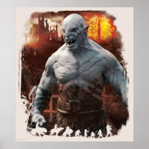 Poster Graphique en silhouette Azog & Orcs