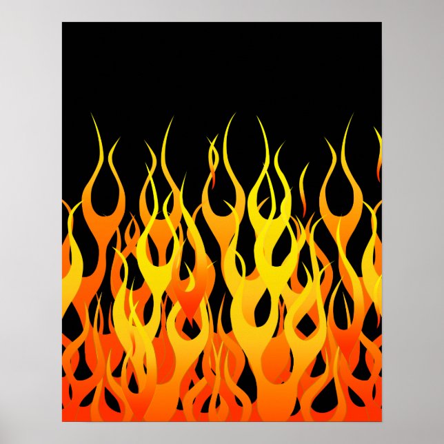 Poster Graphique Flames Hot Racing (Devant)
