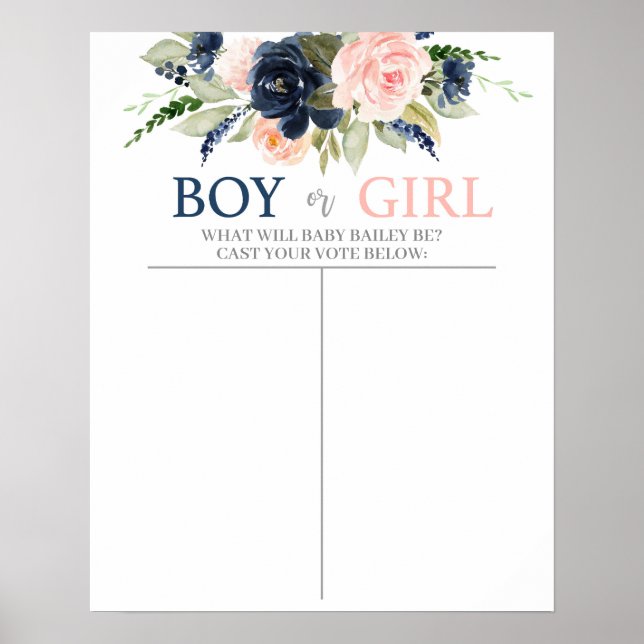 Poster Graphique garçon ou fille, Guess the Gender (Devant)