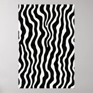 Poster graphique Géant Wavy Zebra