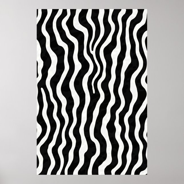 Poster graphique Géant Wavy Zebra (Devant)