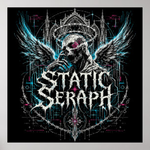 Poster Graphique gothique cyberpunk statique de Séraphin