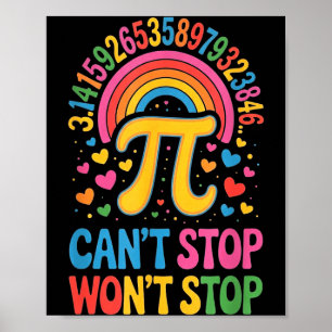 Poster Graphique Groovy Rétro Joyeuse Fête de Pi Prof de