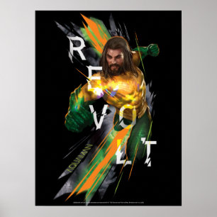 Poster Graphique réfracté de "révolte" d'Aquaman  