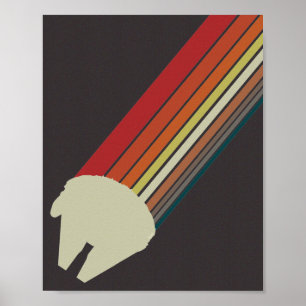 Poster Graphique Rétro Arc-en-Ciel du Millennium Falcon