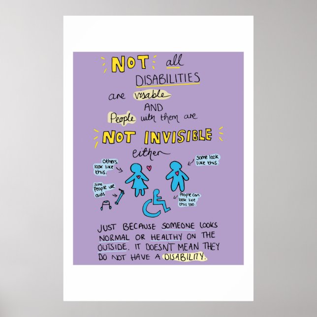 Poster Graphique Toutes les déficiences ne sont pas visib (Devant)