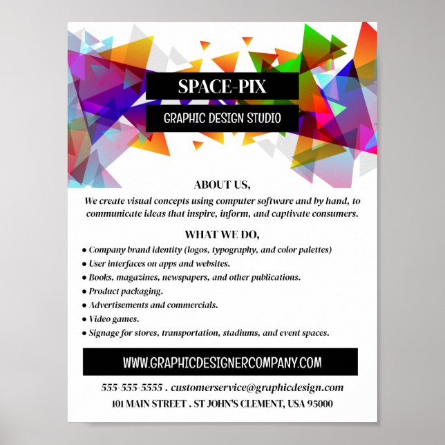 Poster Graphique Triangle Design, Graphisme Design Advert (Devant)