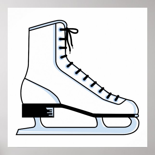 Poster graphique vectoriel de patinage blanc (Devant)