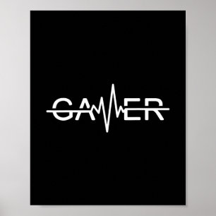 Poster Graphiques de jeux vidéo Gamer Heartbeat 