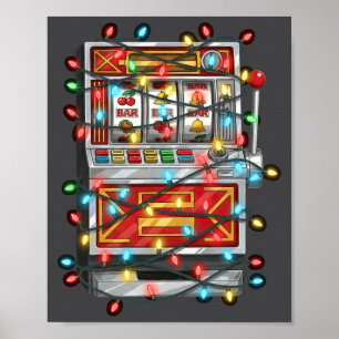 Poster Graphiques de Noël drôles de machine à sous amateu