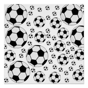 Poster Graphisme de ballon de football classique Fan de s