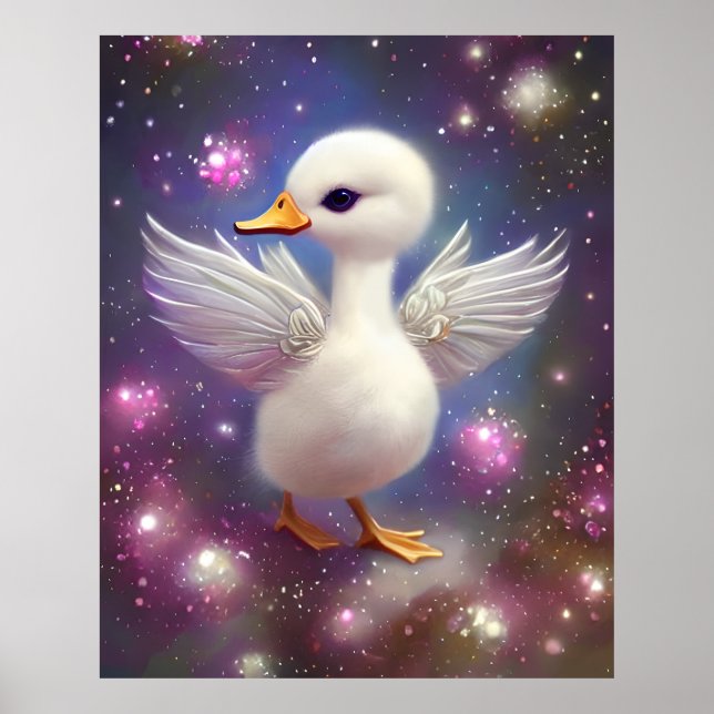 Poster Graphisme de bébé cygne super mignon (Devant)
