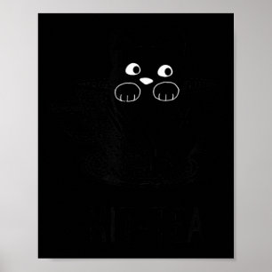 Poster Graphisme de chat noir drôle Kit-Tea