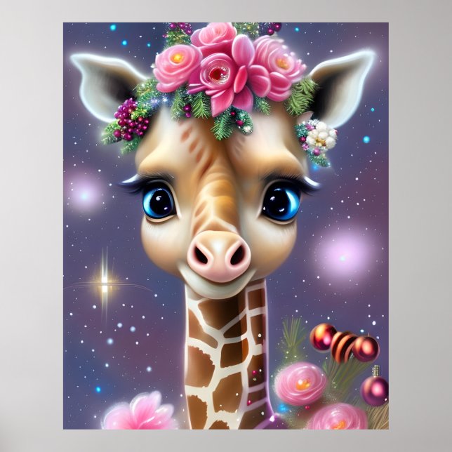Poster Graphisme de girafe bébé mignon (Devant)
