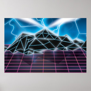 Poster Graphisme de jeu vidéo rétro des années 80