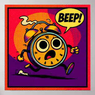 Poster Graphisme Pop Art Audacieux : Réveil en Feu avec B