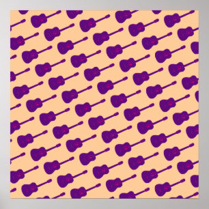 Poster graphisme purple guitars