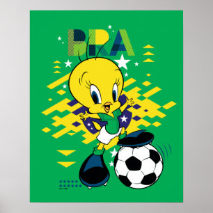 Poster Graphisme TWEETY™ Équipe de football du Brésil