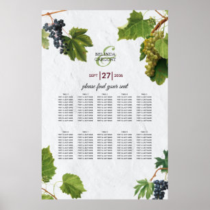 Poster Graphisme Vignoble Ile grecque Mariage Carte de si