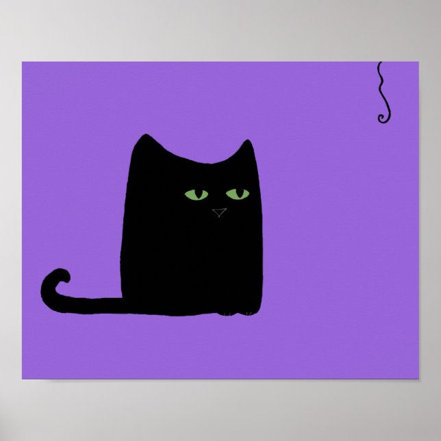 Poster Gras Chat Purple Print (personnalisable) (Devant)