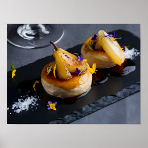 Poster Gras de foie gras gourmand avec réduction du vin r