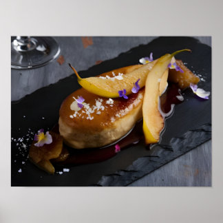 Poster Gras de foie gras gourmand avec réduction du vin r