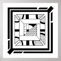 Gras noir blanc géométrique Abstrait Line Art