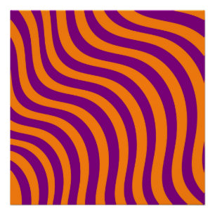 Poster Gras Orange Purple Zebra Stripe minimaliste modern