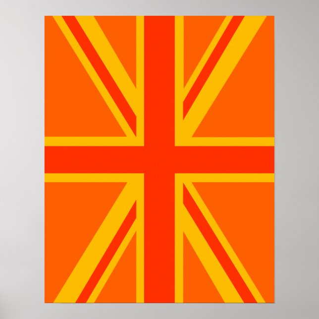 Poster Gras orange Union Jack Britanniques Drapeau Swag (Devant)