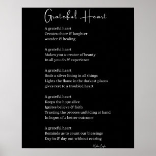 Poster Grateful coeur remercier poem d'action poème poste