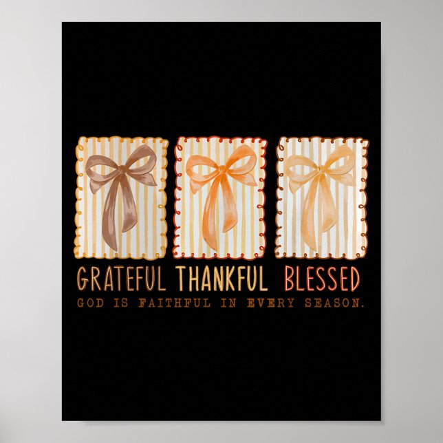 Poster Grateful Thankful Blessed Religious Christian  (Devant)