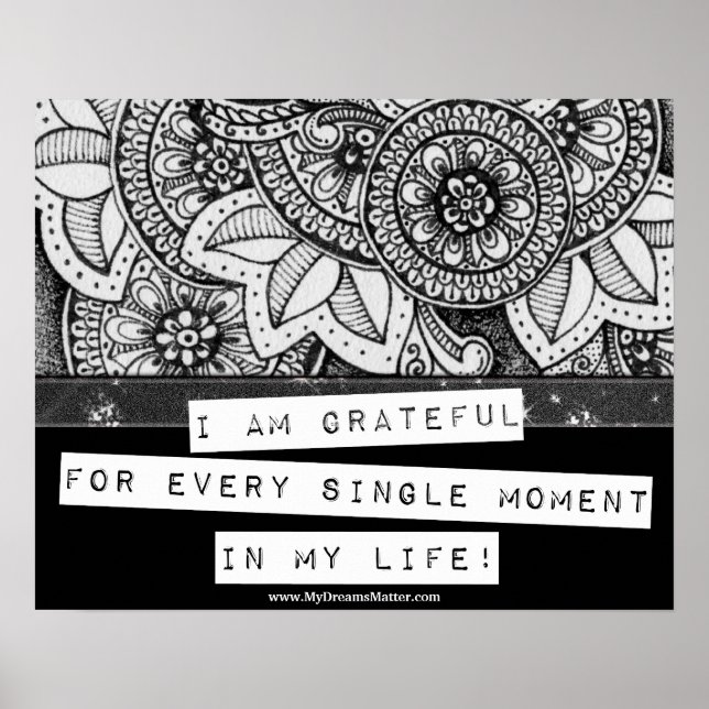 Poster Gratitude Appréciation Merci Lumière (Devant)