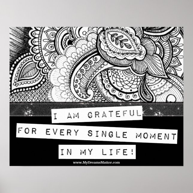 Poster Gratitude Appréciation Merci Lumière (Devant)