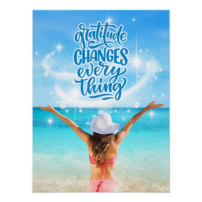 Poster Gratitude change tout Tropical Beach Post (Devant)