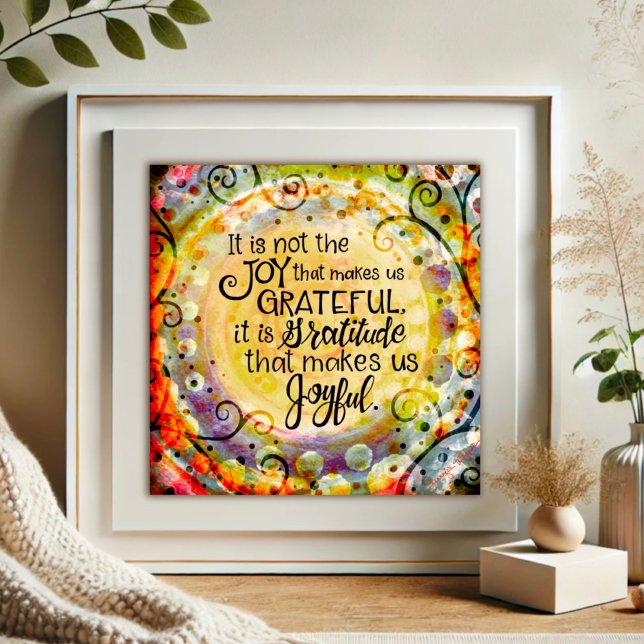 Poster Gratitude nous rend joyeux Citation Inspiritisme (Créateur téléchargé)