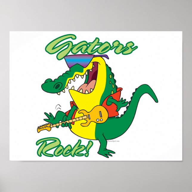 Poster grators rock n roll alligator dessin animé (Devant)
