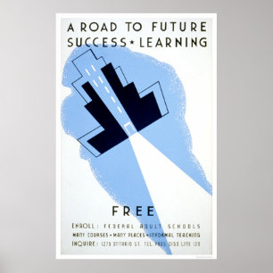 Poster Gratuit Écoles pour adultes 1938 WPA