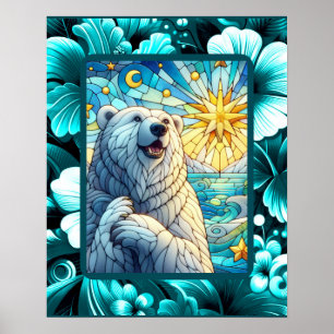 Poster Gratuit Ours Polaire Whimsical Faux Verre Tiré